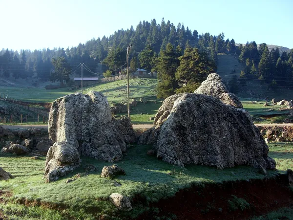 Kozan Göller Yaylası'nda huzurlu doğal manzara ve taşlar