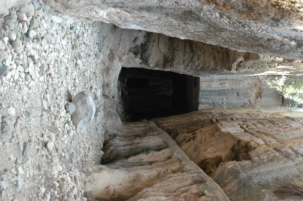 İki dik kayal arasında yer alan derin kanyon ve yeşillikler